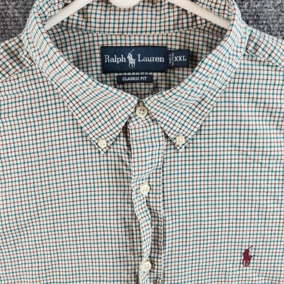 Ralph Lauren Soft Lightweight Flannel Button Up Shirt 2XL Classic Green Check - Picture 2 of 16